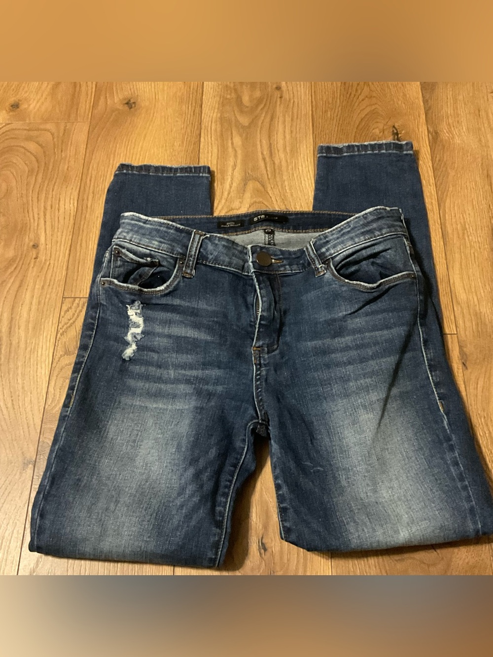 STS Blue Dark Wash Distressed Women's Jeans